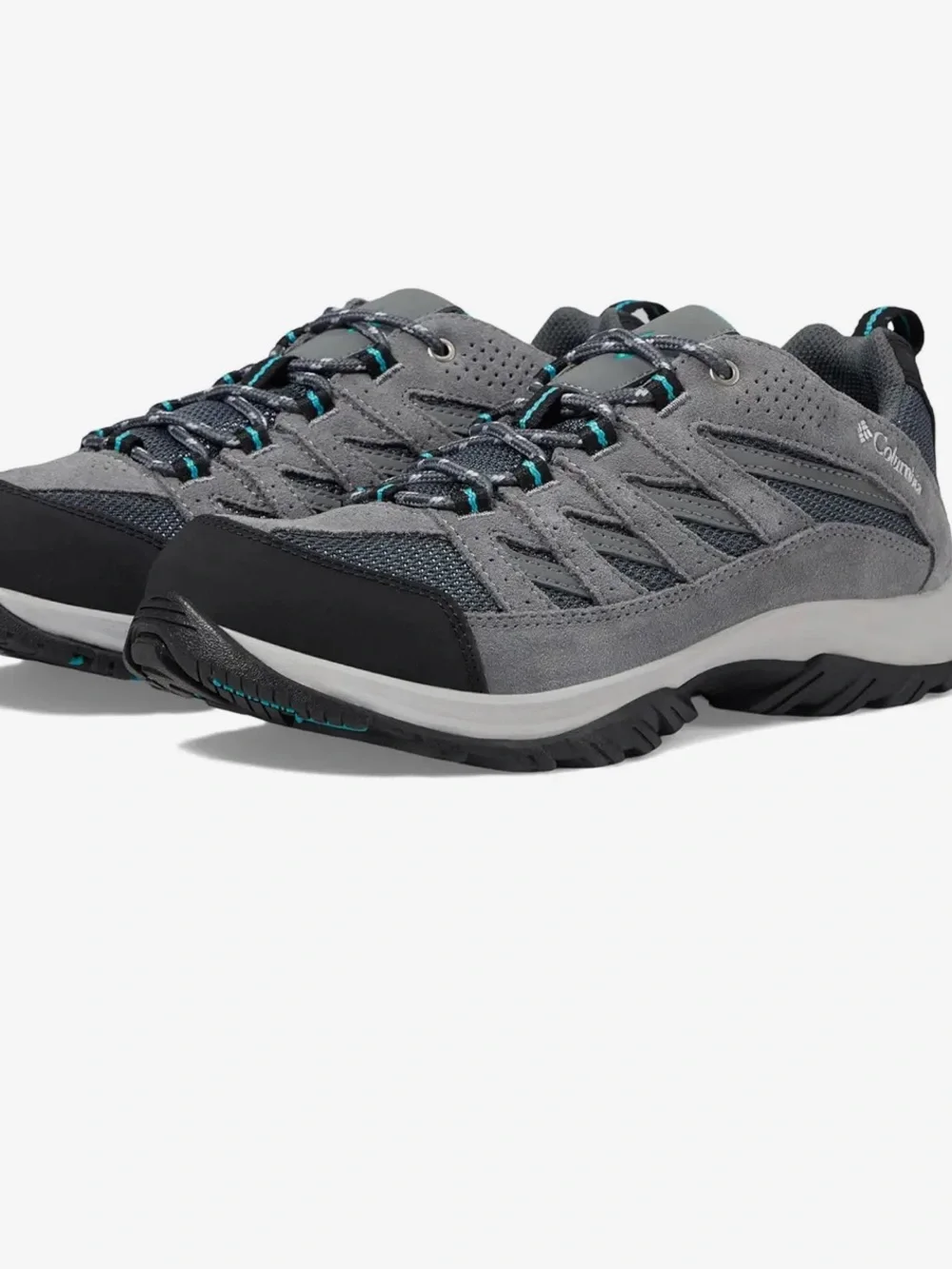 Worn 2X Columbia Crestwood trail shoe Grey and Teal Women's Trail Shoe size 8.5 - Picture 2 of 8